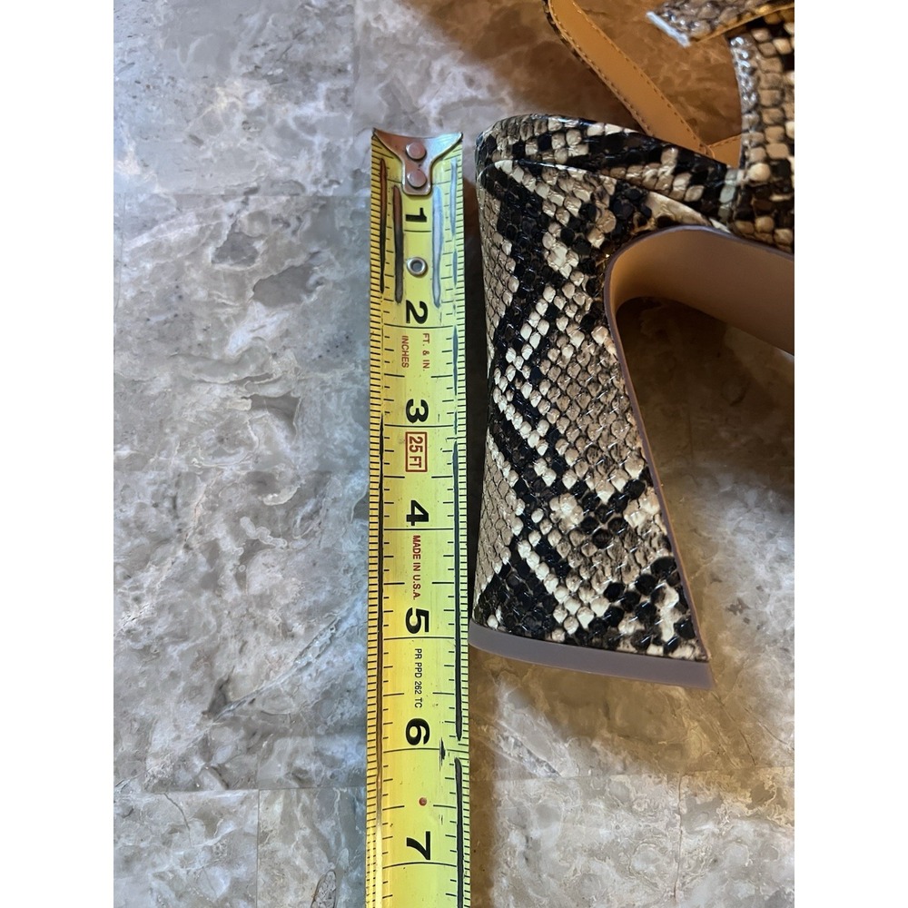 Katy Perry NEW Square Open Sandals Shoes Women Size 11 Animal Snake Print Heels - Picture 5 of 9